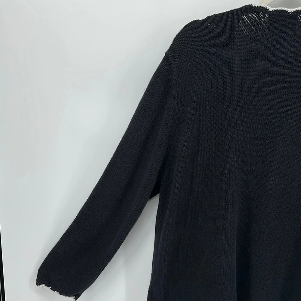 VTG Studio Black Christmas‎ Cardigan with Festive Cardinal Design Sz 1X